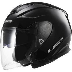 Motorrad-Sturzhelm Jet LS2 OF521 Doppel Visor Unendlichkeit Mono Gloss Black