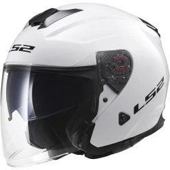 Motorrad-Sturzhelm Jet LS2 OF521 Doppel Visor Unendlichkeit Mono Weiß