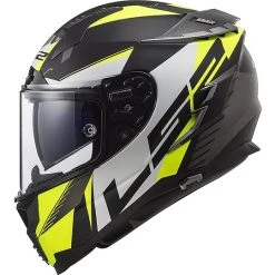 Motorradhelm HPFC LS2 FF327 CHALLENGER Squadron Schwarz Gelb Fluo Matt