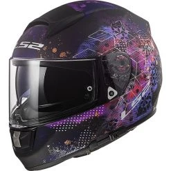 Motorradhelm HPFC LS2 FF397 VECTOR Cosmos Schwarz Matt Rosa