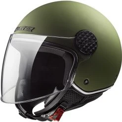 Motorradhelm Jet Ls2 OF558 SPHERE LUX Solides Mattgrün + Rauchiges Visier