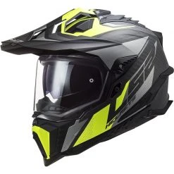 Offroad Motorrad Tourismus Helm In Carbon Ls2 MX701 Explorer C FOKUS Matt Titan Gelb Fluo