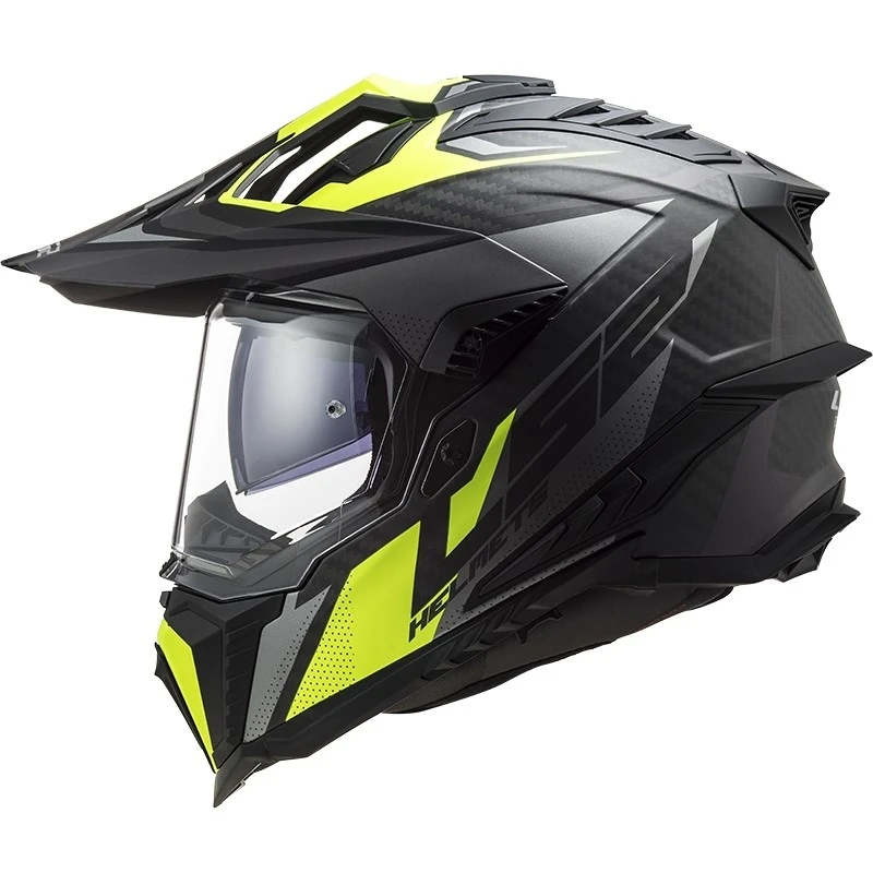 Offroad Motorrad Tourismus Helm In Carbon Ls2 MX701 Explorer C FOKUS Matt Titan Gelb Fluo 4 Offroad Motorrad Tourismus Helm In Carbon Ls2 MX701 Explorer C FOKUS Matt Titan Gelb Fluo – Bild 2