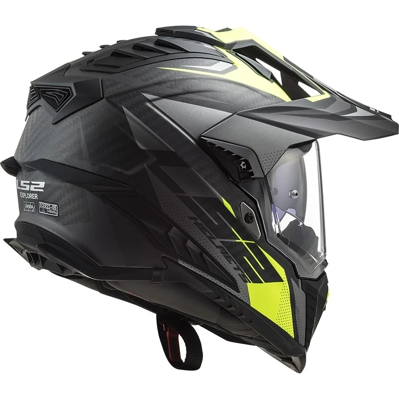 Offroad Motorrad Tourismus Helm In Carbon Ls2 MX701 Explorer C FOKUS Matt Titan Gelb Fluo 6 Offroad Motorrad Tourismus Helm In Carbon Ls2 MX701 Explorer C FOKUS Matt Titan Gelb Fluo – Bild 4