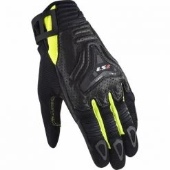 Sommer Motorradhandschuhe Aus Leder Und Stoff Ls2 All Terrain Schwarz Gelb Fluo