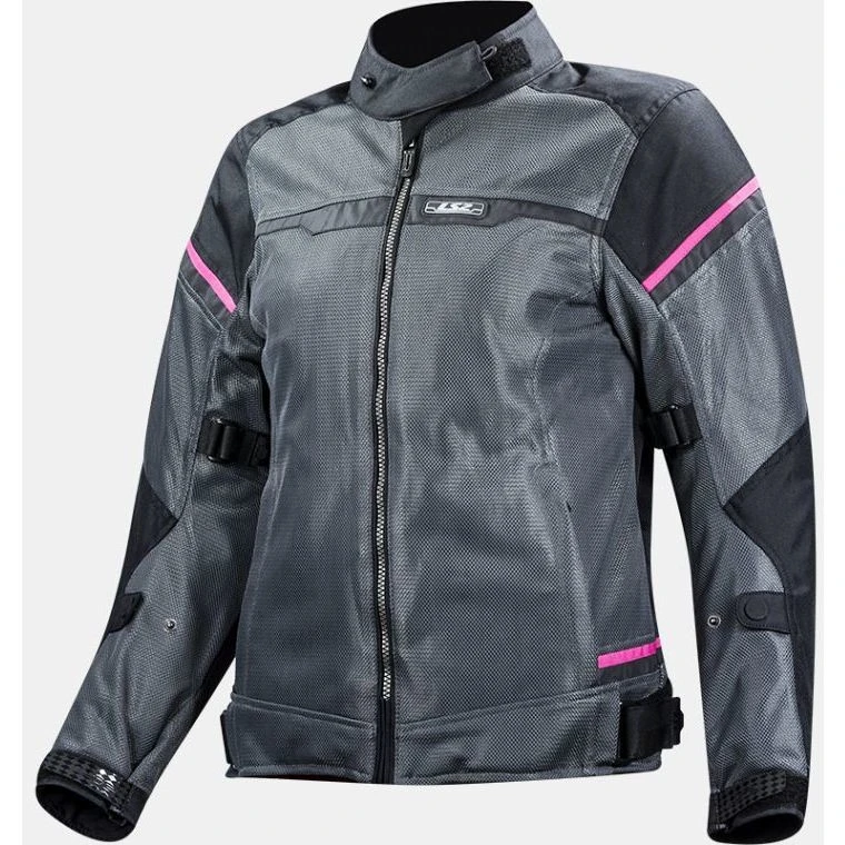 Sommer Perforierte LS2 Riva Lady Motorradjacke Schwarz Grau Pink 3 Sommer Perforierte LS2 Riva Lady Motorradjacke Schwarz Grau Pink