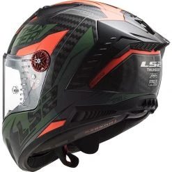 Vollcarbon Motorradhelm Ls2 FF805 THUNDER C Chase Grün Orange -Ls2 Elegant Boutique vollcarbon motorradhelm ls2 ff805 thunder c chase gruen orange 107075