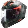 Vollcarbon Motorradhelm Ls2 FF805 THUNDER C Chase Grün Orange