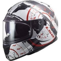 Vollgesicht Motorradhelm Doppelvisier Ls2 FF320 Stream Evo TACHO Weiß Schwarz Rot