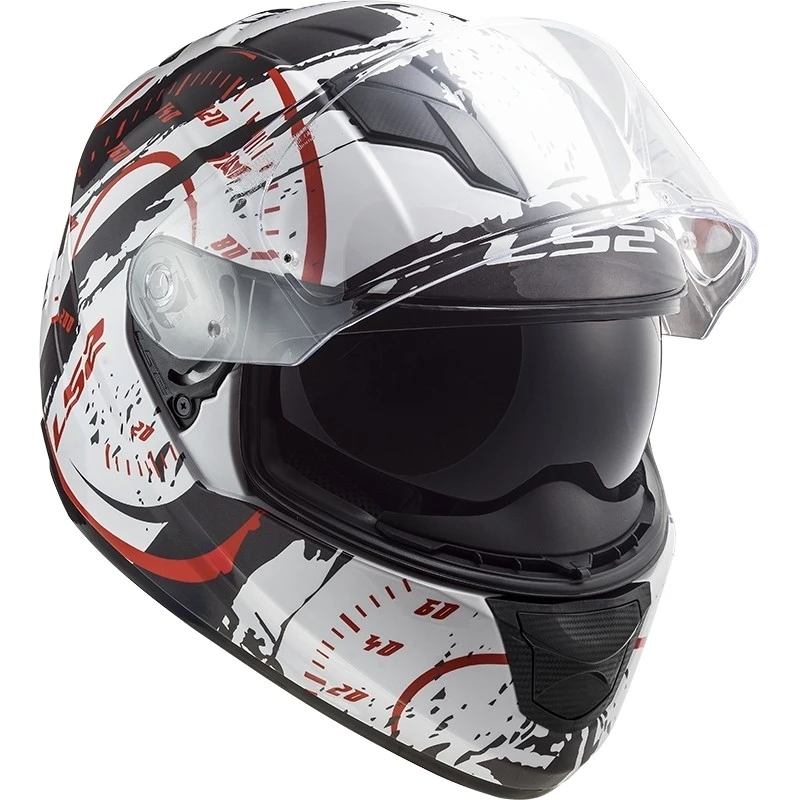 Vollgesicht Motorradhelm Doppelvisier Ls2 FF320 Stream Evo TACHO Weiß Schwarz Rot 6 Vollgesicht Motorradhelm Doppelvisier Ls2 FF320 Stream Evo TACHO Weiß Schwarz Rot – Bild 4