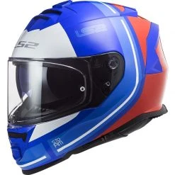 Vollgesicht Motorradhelm Doppelvisier Ls2 FF800 Storm SLANT Blau Orange Fluo