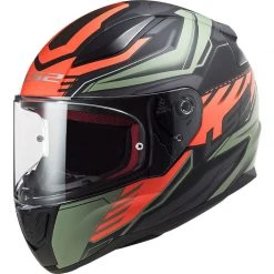 Vollgesicht Motorradhelm Ls2 FF353 Rapid GALE Schwarz Rot Grün Opak