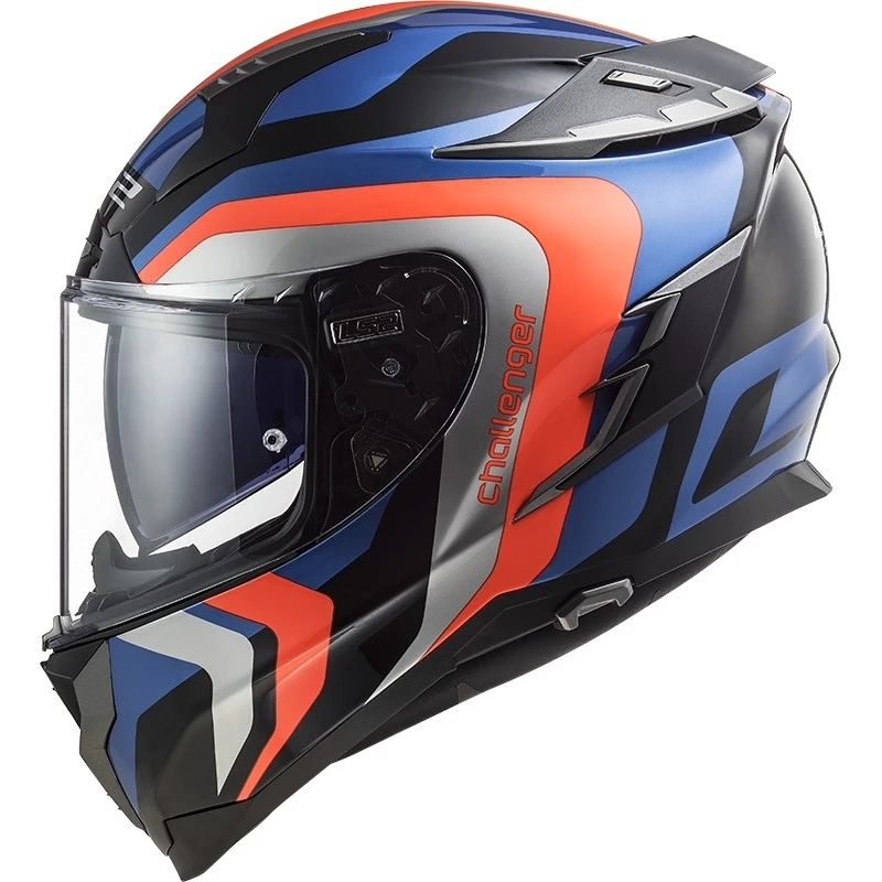 Vollgesichts-Motorradhelm Im HPFC Touring Ls2 FF327 Challenger GALACTIC Blau Orange Fluo 4 Vollgesichts-Motorradhelm Im HPFC Touring Ls2 FF327 Challenger GALACTIC Blau Orange Fluo – Bild 2