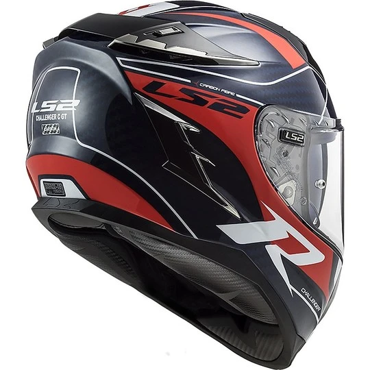 Vollvisier-Motorradhelm Aus Touring Carbon Ls2 FF327 CHALLENGER C Grid Blau Carbon Rot 4 Vollvisier-Motorradhelm Aus Touring Carbon Ls2 FF327 CHALLENGER C Grid Blau Carbon Rot – Bild 2