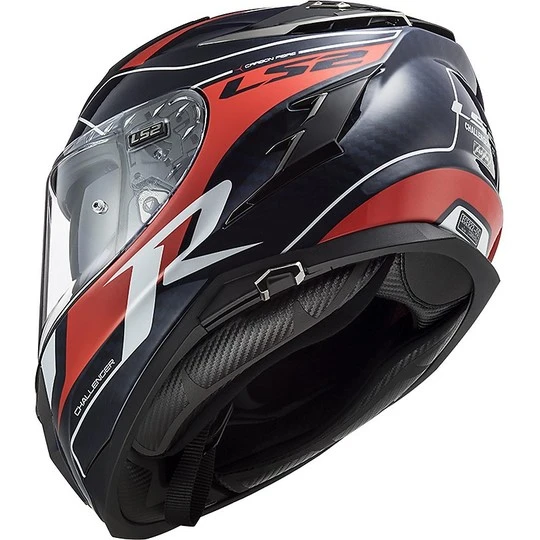 Vollvisier-Motorradhelm Aus Touring Carbon Ls2 FF327 CHALLENGER C Grid Blau Carbon Rot 6 Vollvisier-Motorradhelm Aus Touring Carbon Ls2 FF327 CHALLENGER C Grid Blau Carbon Rot – Bild 4